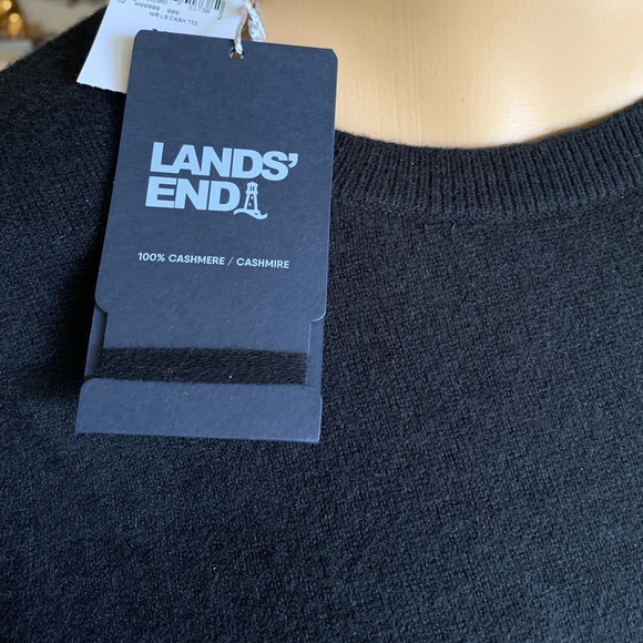 LANDSEND Women's Cashmere Crew Neck Long Sleeve Sweater Tee - Picture 4 of 5